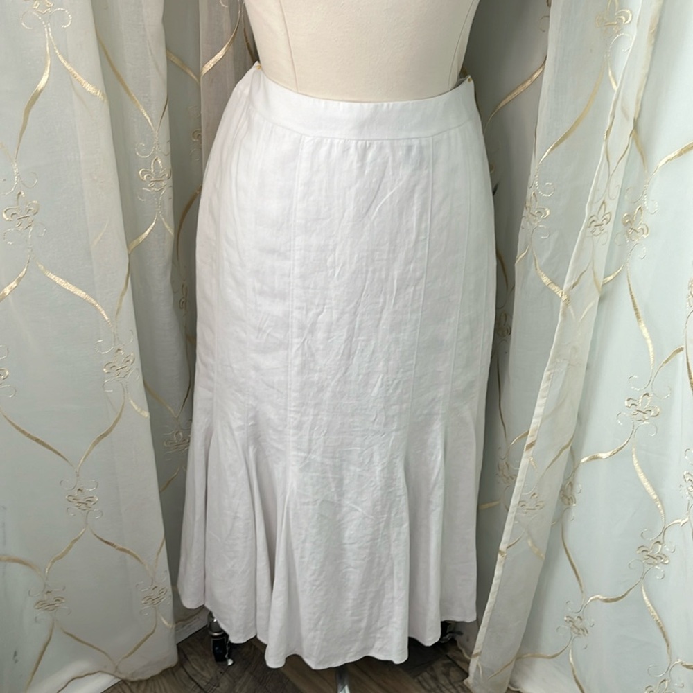 Dalia Collection White Trumpet Maxi Skirt Resort Wear